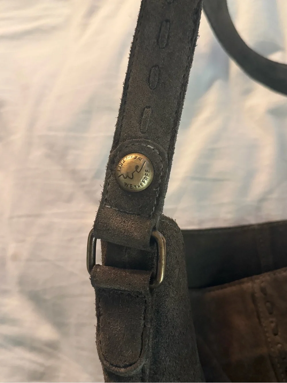 Free People Brown Suede Shoulder Bag  Dallas distressed suede bag